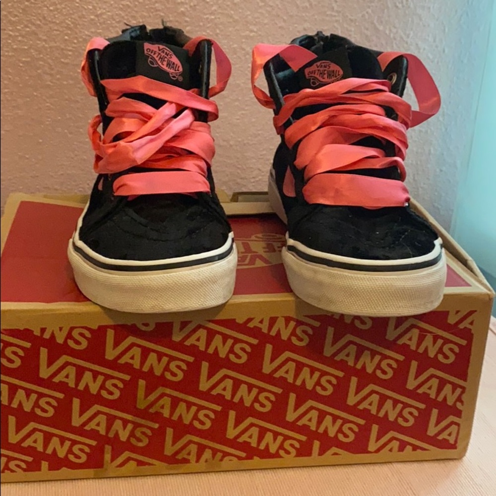 Satin velvet high top vans